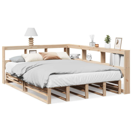 vidaXL Bed met boekenkast zonder matras massief grenenhout 160x200 cm afbeelding2 - 1