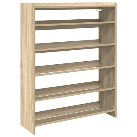 vidaXL Schoenenrek 80x25x100 cm bewerkt hout sonoma eikenkleurig afbeelding2 - 1
