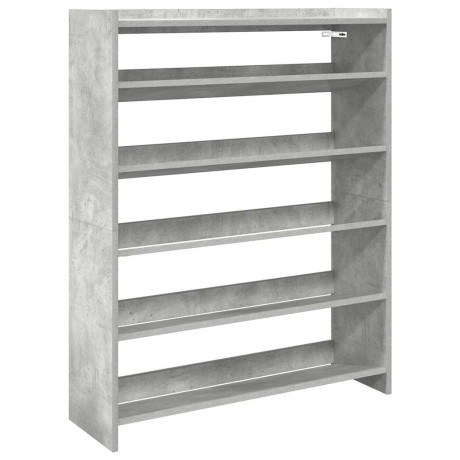 vidaXL Schoenenkast 80x25x100 cm bewerkt hout betongrijs afbeelding2 - 1