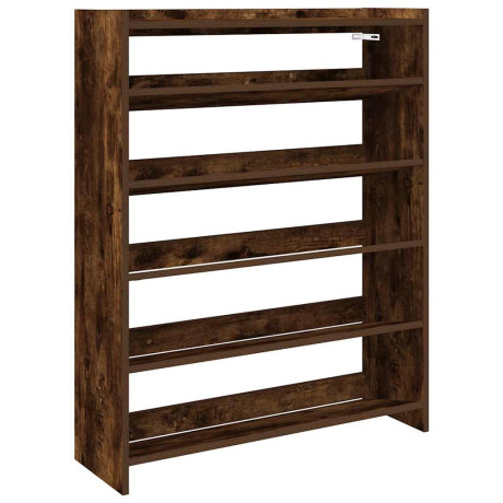 vidaXL Schoenenrek 80x25x100 cm bewerkt hout gerookt eikenkleurig afbeelding2 - 1