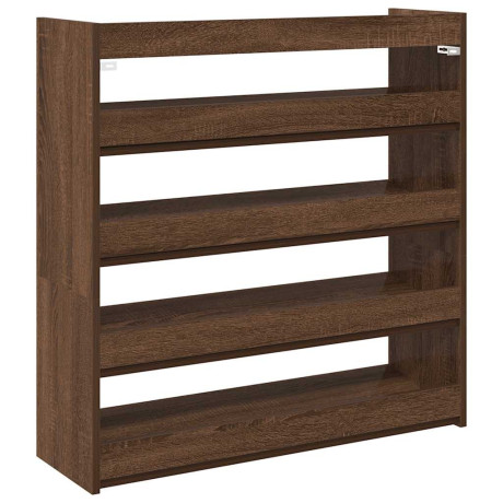 vidaXL Schoenenrek 80x25x81 cm bewerkt hout bruin eikenkleur afbeelding2 - 1