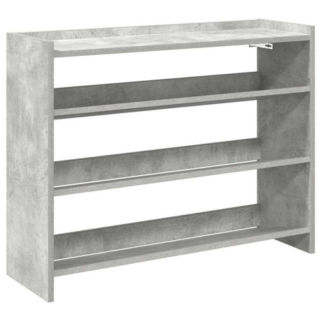 vidaXL Schoenenrek 80x25x61,5 cm bewerkt hout betongrijs afbeelding2 - 1