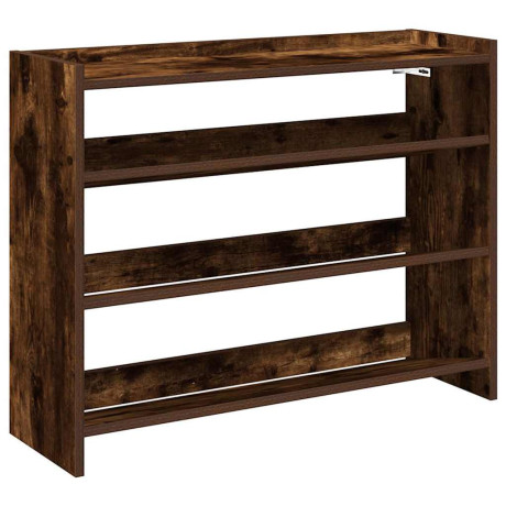 vidaXL Schoenenrek 80x25x62 cm bewerkt hout gerookt eikenkleurig afbeelding2 - 1