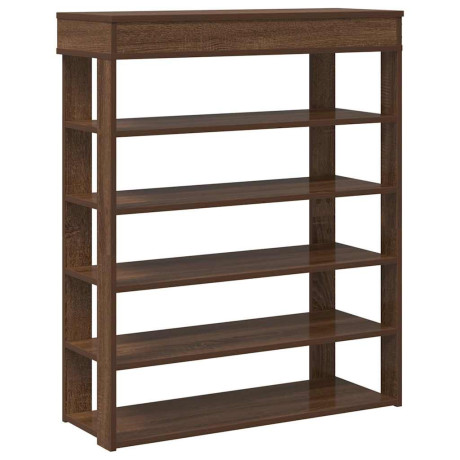 vidaXL Schoenenrek 80x30x98 cm bewerkt hout bruin eikenkleur afbeelding2 - 1