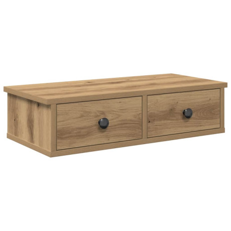 vidaXL Wandschap met lades 60x28x15 cm bewerkt hout artisanaal eiken afbeelding2 - 1