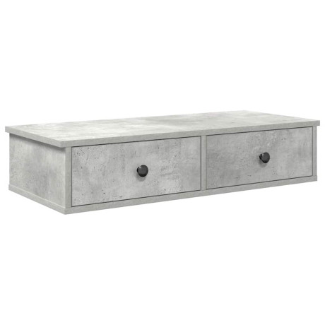vidaXL Wandschap met lades 80x31x17 cm bewerkt hout betongrijs afbeelding2 - 1