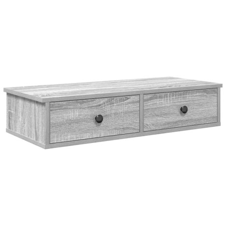 vidaXL Wandschap met lades 80x31x17 cm bewerkt hout grijs sonoma eiken afbeelding2 - 1