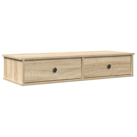 vidaXL Wandschap met lades 100x37,5x19 cm bewerkt hout sonoma eiken afbeelding2 - 1