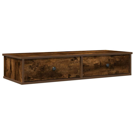 vidaXL Wandschap met lades 100x37,5x19 cm bewerkt hout gerookt eiken afbeelding2 - 1