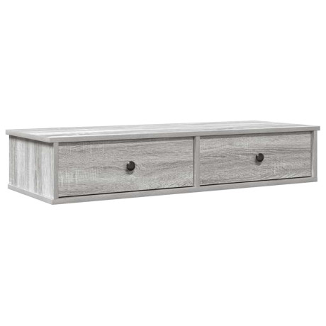 vidaXL Wandschap met lades 100x37,5x19 cm bewerkt hout grijs sonoma afbeelding2 - 1