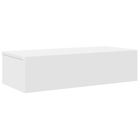 vidaXL Wandschap met lades 60x26,5x15 cm bewerkt hout wit afbeelding2 - 1