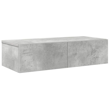 vidaXL Wandschap met lades 60x26,5x15 cm bewerkt hout betongrijs afbeelding2 - 1