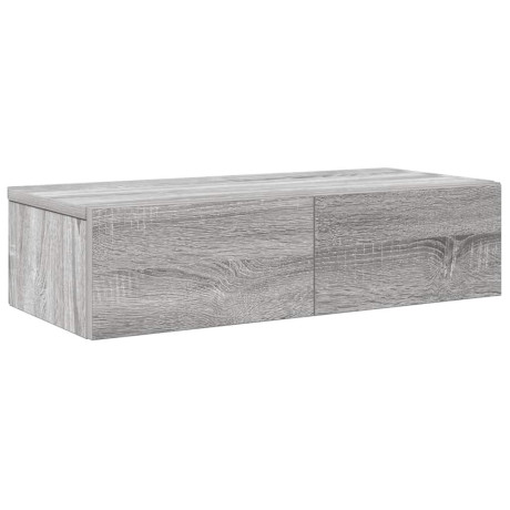 vidaXL Wandschap met lades 60x26,5x15 cm bewerkt hout grijs sonoma afbeelding2 - 1