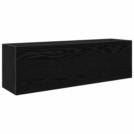 vidaXL Badkamerwandkast 100x25x30 cm bewerkt hout zwart afbeelding2 - 1