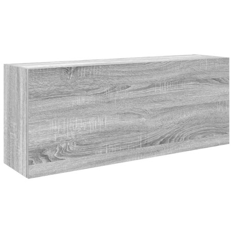 vidaXL Badkamerwandkast 100x25x40 cm bewerkt hout grijs sonoma eiken afbeelding2 - 1