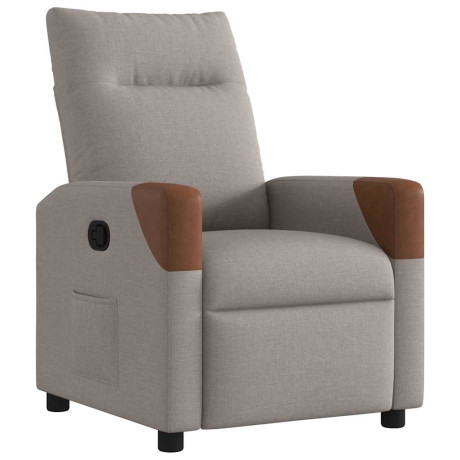 vidaXL Fauteuil verstelbaar stof taupe afbeelding2 - 1