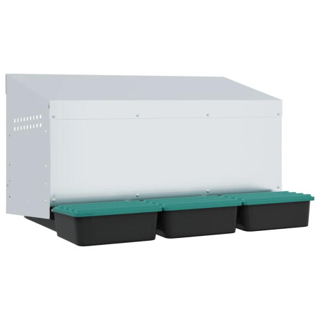 vidaXL Kippennestkast 3 compartimenten wandmontage gegalvaniseerd staal afbeelding2 - 1