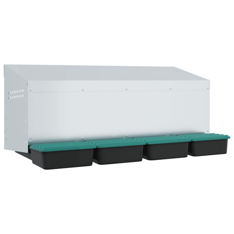 vidaXL Kippennestkast 4 compartimenten wandmontage gegalvaniseerd staal afbeelding2 - 1