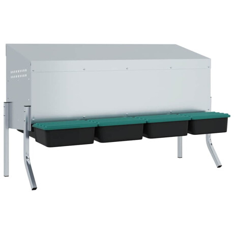 vidaXL Kippennestkast 4 compartimenten met poten gegalvaniseerd staal afbeelding2 - 1