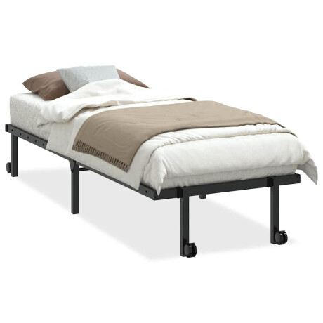 vidaXL Bedframe zonder matras opvouwbaar 80x200 cm staal zwart afbeelding2 - 1