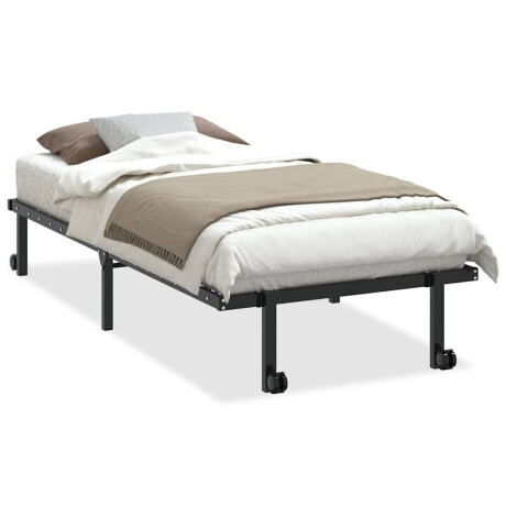 vidaXL Bedframe zonder matras opvouwbaar 90x200 cm staal zwart afbeelding2 - 1