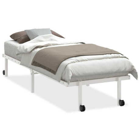vidaXL Bedframe zonder matras opvouwbaar 80x200 cm staal wit afbeelding2 - 1