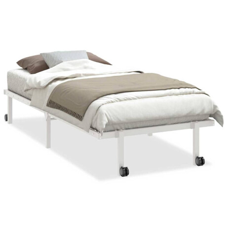 vidaXL Bedframe zonder matras opvouwbaar 90x200 cm staal wit afbeelding2 - 1