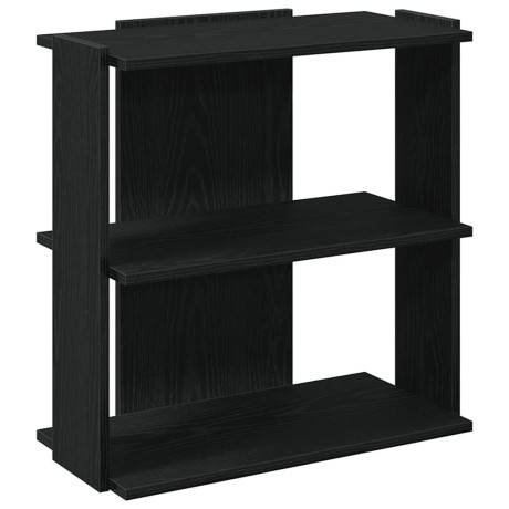 vidaXL Boekenkast 3-laags 60x30x60 cm bewerkt hout zwart afbeelding2 - 1