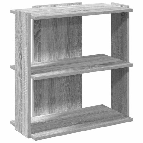 vidaXL Boekenkast 3-laags 60x30x60 cm bewerkt hout grijs sonoma eiken afbeelding2 - 1