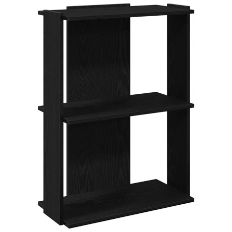 vidaXL Boekenkast 3-laags 60x30x80 cm bewerkt hout zwart afbeelding2 - 1