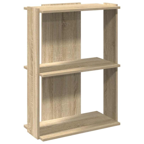 vidaXL Boekenkast 3-laags 60x30x80 cm bewerkt hout sonoma eikenkleurig afbeelding2 - 1