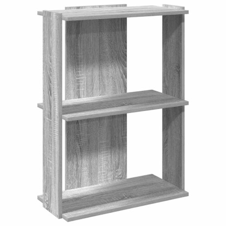 vidaXL Boekenkast 3-laags 60x30x80 cm bewerkt hout grijs sonoma eiken afbeelding2 - 1