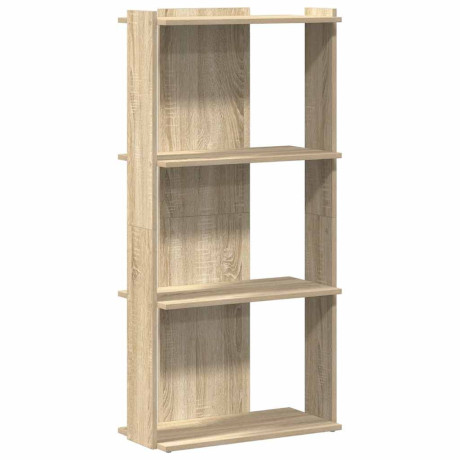 vidaXL Boekenkast 3-laags 60x30x120 cm bewerkt hout sonoma eikenkleur afbeelding2 - 1