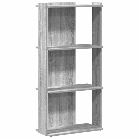 vidaXL Boekenkast 3-laags 60x30x120 cm bewerkt hout grijs sonoma eiken afbeelding2 - 1