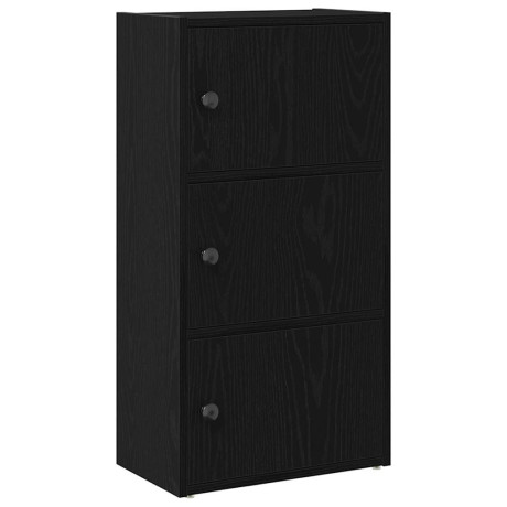 vidaXL Boekenkast 40x24x77 cm bewerkt hout zwart eikenkleurig afbeelding2 - 1