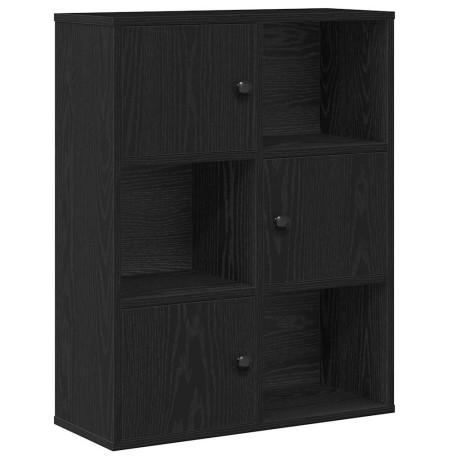 vidaXL Boekenkast 60x24x76,5 cm bewerkt hout zwart eikenkleurig afbeelding2 - 1