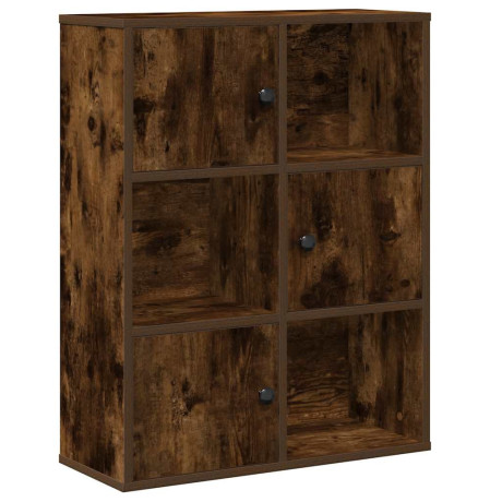 vidaXL Boekenkast 60x24x76,5 cm bewerkt hout gerookt eikenkleurig afbeelding2 - 1