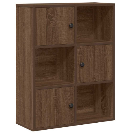 vidaXL Boekenkast 60x24x76,5 cm bewerkt hout bruin eikenkleurig afbeelding2 - 1