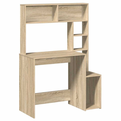 vidaXL Bureau met schappen 100x45x140 bewerkt hout sonoma eikenkleur afbeelding2 - 1