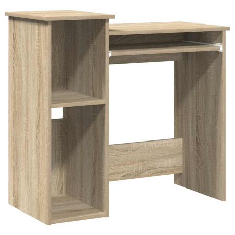 vidaXL Bureau met schappen 84x40x78 cm bewerkt hout sonoma eikenkleur afbeelding2 - 1