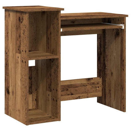 vidaXL Bureau met schappen 84x40x78 cm bewerkt hout oud houtkleurig afbeelding2 - 1