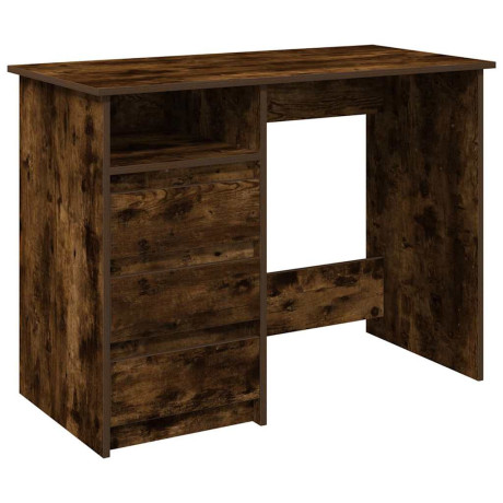 vidaXL Bureau 102x50x75 cm bewerkt hout gerookt eikenkleurig afbeelding2 - 1