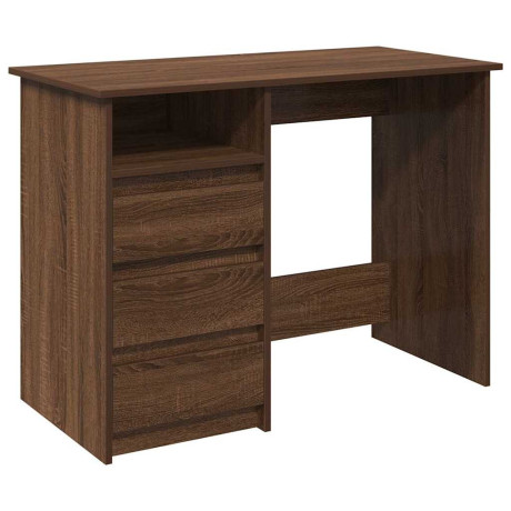 vidaXL Bureau 102x50x75 cm bewerkt hout bruin eikenkleurig afbeelding2 - 1