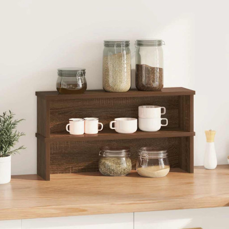 vidaXL Keukenrekken stapelbaar 2 st 50x15x16 cm bruin eikenkleur afbeelding2 - 1