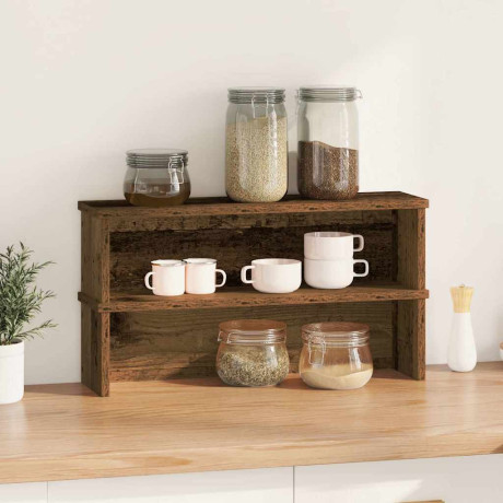 vidaXL Keukenrekken stapelbaar 2 st 60x15x16 cm oud houtkleurig afbeelding2 - 1