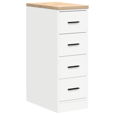 vidaXL Garagekast 30x51x85 cm massief grenenhout wit afbeelding2 - 1
