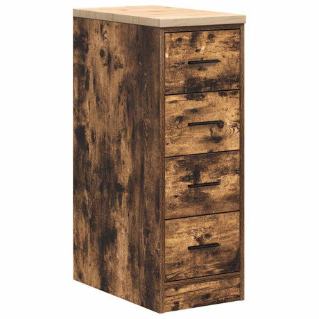 vidaXL Garagekast 30x51x85 cm massief grenenhout gerookt eiken afbeelding2 - 1