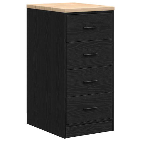 vidaXL Garagekast 40x51x85 cm massief grenenhout zwart afbeelding2 - 1