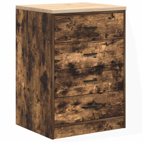vidaXL Garagekast 60x51x85 cm massief grenenhout gerookt eiken afbeelding2 - 1