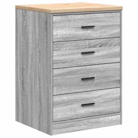 vidaXL Garagekast 60x51x85 cm massief grenenhout grijs sonoma afbeelding2 - 1